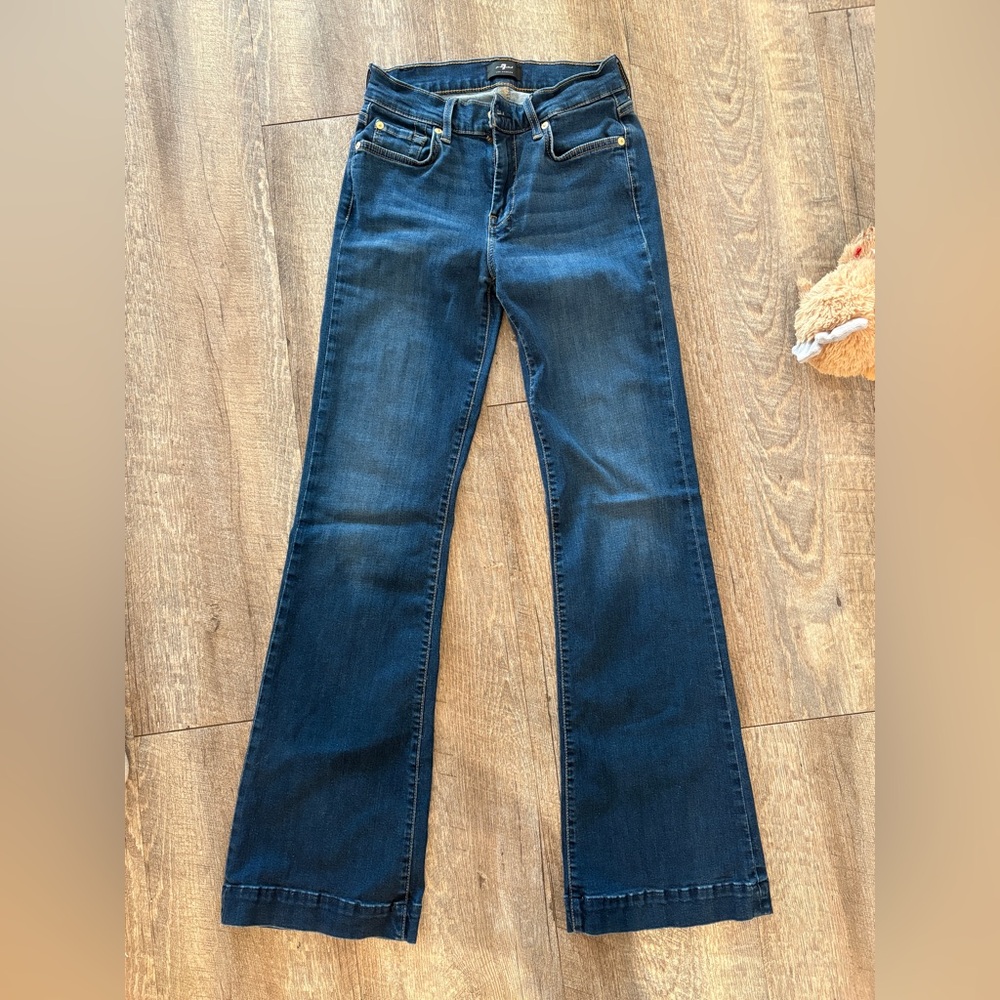 7 For All Mankind Indigo Wide Leg Jeans